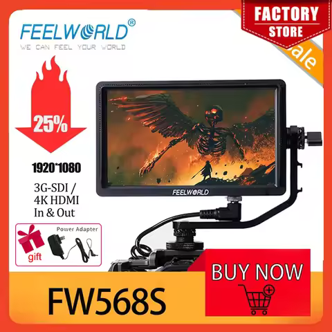 Feelworld FW568S 1920*1080 4K HDMI 3G-SDI 367PPI 1000:1 On-camera Professional Broadcast Field Monit