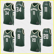 HT1 22-23 NBA Jersey Bucks Portis Green Lopez Antetokounmpo Green Basketball Sports Vest Unisex Plus