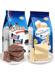 阿孔特 - 俄羅斯進口阿孔特冰激凌巧克力奶酪味威化餅乾追劇休閒網紅小零食