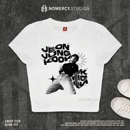 KATUN NORACY.STUDIOS - CROP TOP JEON JUNGKOOK | ROCK MUSIC METAL BAND | GRUNGE CROPTOP WHITE SKENA |
