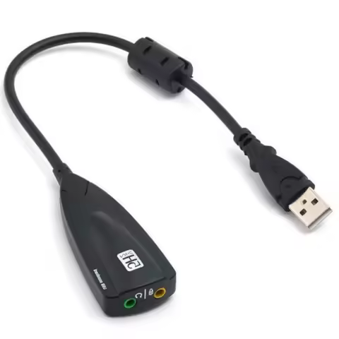 External USB Sound Card 7.1 Adapter 5HV2 USB to 3.5mm Jack 3D CH Sound Antimagnetic Audio Headset Mi