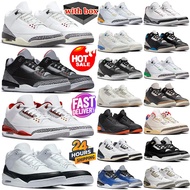 M7TM Designer Basketball Shoes 3 3s Sports Sneakers Men White Cement Reimagined Pure Money Black Cat
