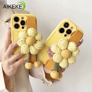 For OPPO Reno 8 Pro Plus Reno 10 9 6 5 Pro Plus Reno 7 4 SE Reno 7 4 3 Pro 2 5G R17 R11S R11 R15 Phone Case Camera Lens Bumper Cute Girl Sunflower Back Cover With Wrist Strap