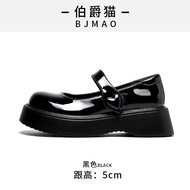 รองเท้าผู้หญิงหนังแท้ลาย piaget แคทรองเท้าชั้นเดียวพื้นหนาแบบใหม่ฤดูใบไม้ผลิปี2023รองเท้าหนังสไตล์เพ