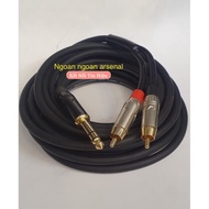 6mm cable to 2 DIY AV lotus flowers - 6.5mm stereo to 2 RCA cable Imported jack cable. 6mm to lotus