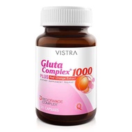 [ Gluta + Collagen + Vit C Set 3 ขวด ] VISTRA Gluta Complex 1000 Plus Red Orange Extract ( 30 เม็ด )