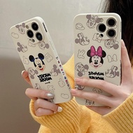Apple Mickey &amp; Minnie Mouse Side Stripe Case for Apple IPhone 13 Pro Max SE2 2020 6s XS 7 XR 12 Mini SE2 14 Pro 11 X 8 Plus 6 6s square edge Silicone Case