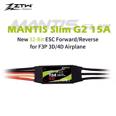 ZTW Mantis Slim G2 15A ESC 2-4S SBEC 5V/3A Bidirectional Speed Controller For RC Airplane Fixed-wing