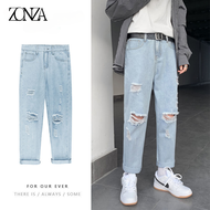ZONZA Ripped Jeans for Men seluar jeans lelaki celana panjang lelaki Straight Cut Slim Fit Jeans MY1328
