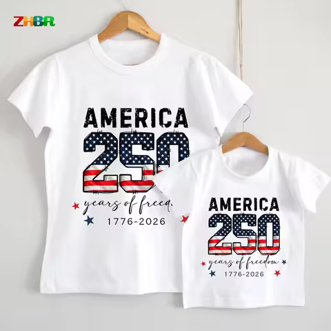 America 250th Anniversary Matching Family T-Shirt Freedom Patriotic 4th of July Tees Family Patrioti