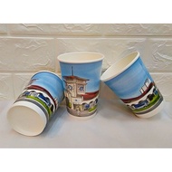 Ly giấy 360ml - 14oz mẫu Chợ Bến Thành Set 100 cái kèm nắp