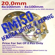 4x100.0mm To 4x100.0mm - 20mm Wheel Spacer With Jointless Wheel Centric Lip