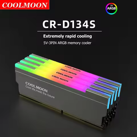 COOLMOON CR-D134S RAM Heat Spreader 5V 3PIN Male/Female Addressable Memory Cooler Heatsink Support R