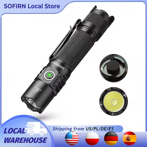 Sofirn SP35T 3800lm Tactical 21700 Flashlight Powerful LED Light USB C Rechargeable Torch with Dual 