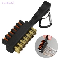 RUN Double Side Golf Brass + Nylon Golf Club Head Groove Cleaner Brush Cleaning Tool Kit with Hanger