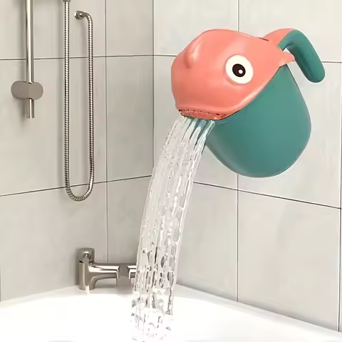 Children's Shampoo Cup, Cute Cartoon Baby Shampoo Shark Cup Bailer, Newborn Baby Toddler Bath Shampo