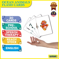 BIG FLASH CARD_Animals Flash Card for Kids, Ocean Animals Baby Animals Big Flash Card, Flashcard, Fl
