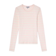 GANNI Women's Soft Cotton Stripe Rib Long Sleeve Top 600077180