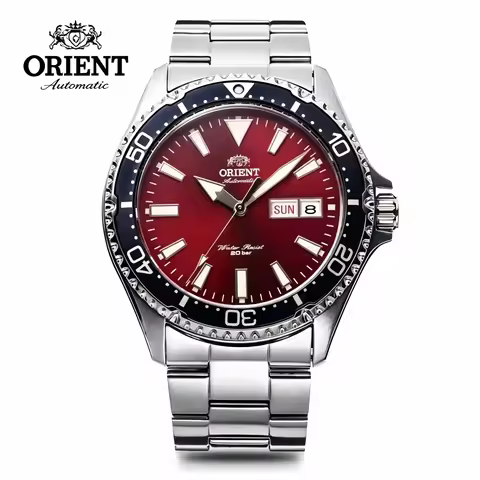 Orient Men Automatic Mechanical Diving Watch 20Bar Water Resistant Week Date Calendar Luminous Stain