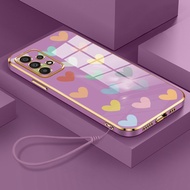 Casing HP For Samsung Galaxy A33 5G A34 5G A35 5G M33 5G M34 5G Case Casing Heart macaron color patt