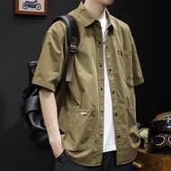 T-Shirt Short-Sleeved Shirt Men Trendy Trendy Shirt Casual Workwear Shirt Men Loose Large Size Trend