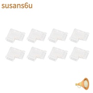 SUSAN 8pcs COB Connector, Transparent COB LED Strip Light Connector, Durable Solderless L Shaped Con