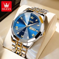 OLEVS Jam Tangan Lelaki Original Waterproof Luminous Stainless Steel Business Luxury Men Watch Fathe