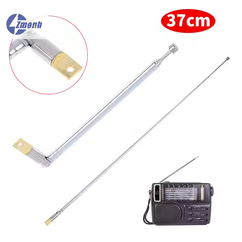 New！1Pcs 37cm/30cm 4/5 Section Telescopic AM FM Radio Aerial Antenna Adapter Stainless Steel AM FM R
