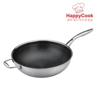 HappyCook Honeycomb Stainless Steel Frying Wok Pan 34 CM