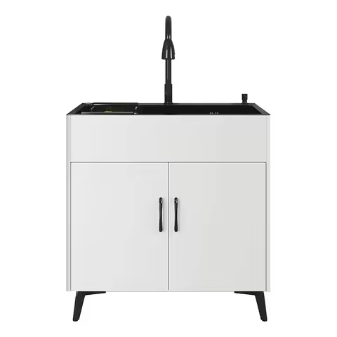 Kitchen Stainless Steel Vegetable Basin Integrated Cabinet Dishbasin Household Simple Cabinet Single