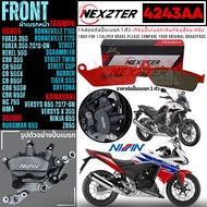 4243AA NEXZTER ผ้าเบรคหน้า VERSYS X300650 2017Z650NINJA650 / CB500F/XCB650FCBR500RCBR650FNC750NM4REB