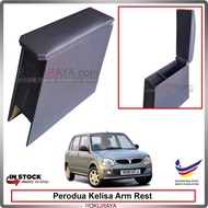 Perodua Kelisa 4' Plywood PVC Armrest Center Console Box (Black)
