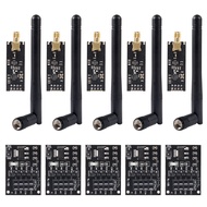 UMLIFE 5pcs NRF24L01+PA+LNA RF Transceiver Module with SMA Antenna 2.4 GHz 1100m + 5pcs NRF24L01 Wir