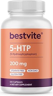 5-HTP 200mg per Capsule (120 Capsules) - No Stearates - No Flow Agents - Gluten Free - Non GMO
