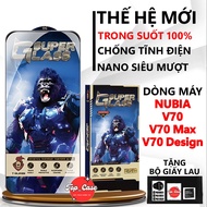 Premium tempered glass Nubia V70 Design/ V70 Max/ V70 full screen transparent. Screen protector. Top