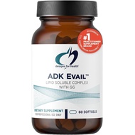 Designs for Health ADK Evail – 5000 IU D3 with A, E (Annatto) & K1+K2 – ADK Complex –