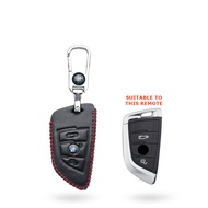 BMW X1 / X2 / X3/ X4 / X5 / 1 / 3 / 5 / 7 Series (3 Buttons) Keyless Remote Hand-Sewn Leather Car Key Cover Casing