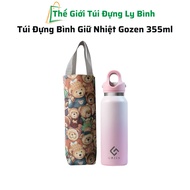 Gozen 355ml Tall Thermos Bottle Patterned Bag