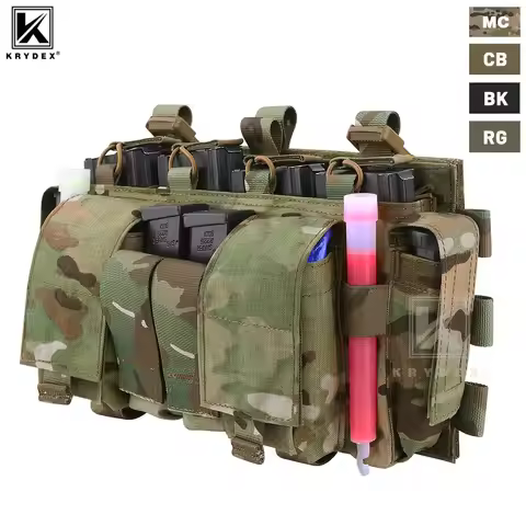 KRYDEX Tactical MF IV Placard 5.56 & 9mm Magazine Pouch For Outdoor Airsoft Hunting Chest Rig SCARAB