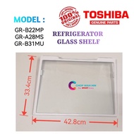 Toshiba Refrigerator Glass Shelf GR-B22MP, GR-A28MS, GR-B31MU / Rak Tengah Kaca Pintu Bawah (ORIGINA