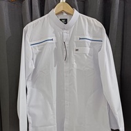 Baju Koko Muslim Al-Wafa/AWF Gold Lengan Panjang Menset Putih Polos