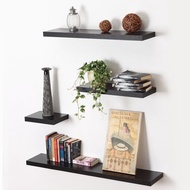 3-piece wall-mounted shelf, board size L40xW10xH2 cm
