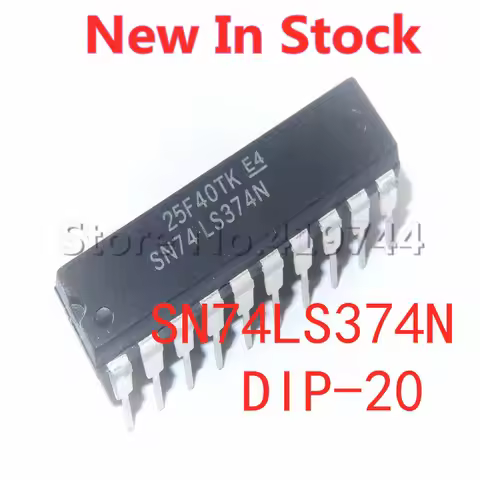 5PCS/LOT SN74LS374N 74LS374 HD74LS374P DIP-20 three-state output eight D edge flip-flop In Stock NEW