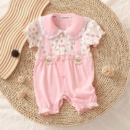 Baby Jumpsuit Full Month Short Sleeve Hundred Days Princess Romper 6/21
