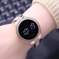 Jam Tangan Fashion Wanita Fosil Rantai Digital LED Layar Sentur model Korean Style Mewah Trendi