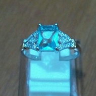 Cincin Aquamarine Ring Perak GG21