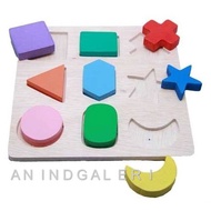 9 Embossed Puzzle Montessori Wooden Educational Toys for Children