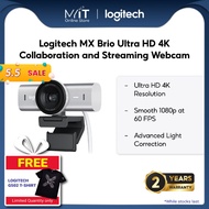 Logitech MX Brio Ultra HD 4K Collaboration and Streaming Webcam, 1080p at 60 FPS, Dual Noise Reducin