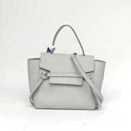 CELINE Belt鯰魚包Nano20淺灰色牛皮銀扣肩背包