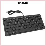 ORIENTLIIY Ultra Thin Keyboard, Plug and Play Splash Proof Language Keyboard, Durable 78 Keys Compac